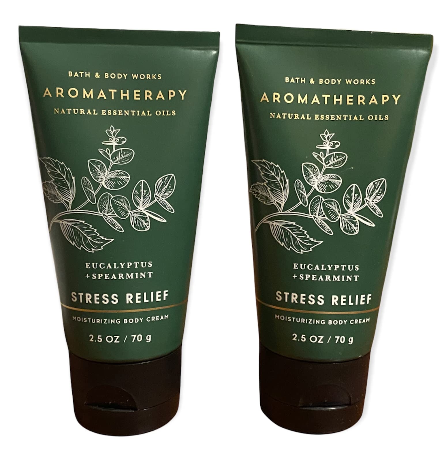 Bath & Body Works Aromatherapy Eucalyptus Spearmint Stress Relief Body Cream - 2-Piece Travel Size Set (2.5 oz Each) | Perfect for On-the-Go Relaxation & Spa-Like Self Care