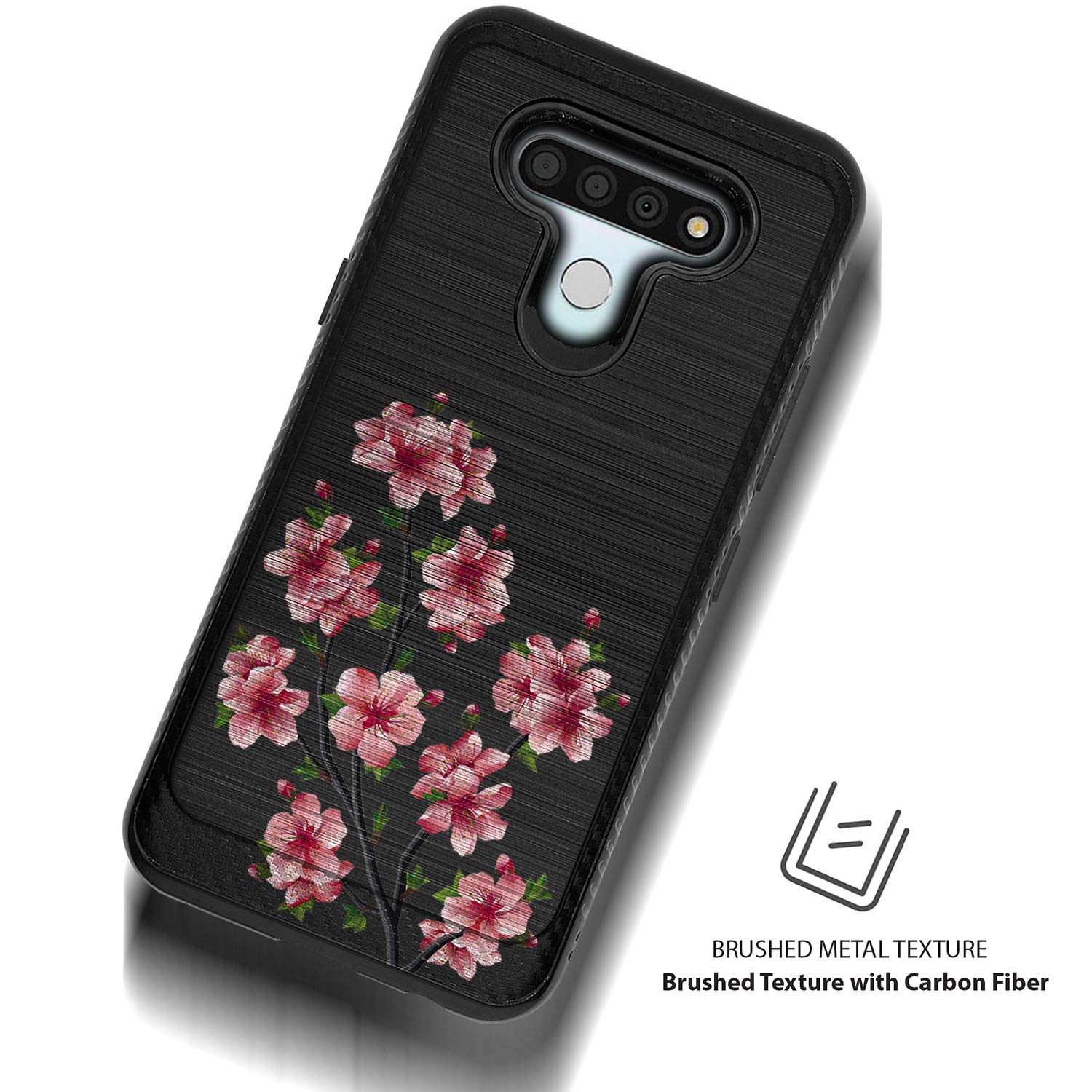 Premium LG Stylo 6 Case - Brushed Armor Dual Layer Protective Phone Cover with Pink Blossom Design | Shockproof & Slim Fit | Perfect for Everyday Use, Travel & Outdoor Activities