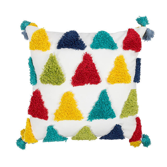 Vibrant Rainbow Tassel Throw Pillow Cover - Bohemian Home Decor for Sofa, Bed & Nursery - Soft & Stylish Cushion Case for Living Room, Bedroom Decor