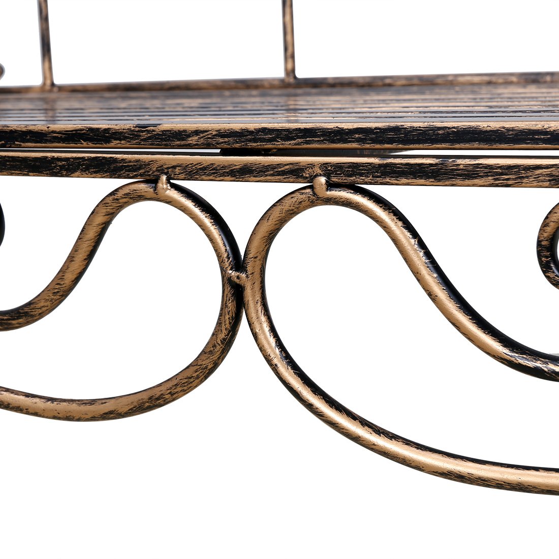 Stylish Bronze Metal Garden Bench Chair - 2 Seater Outdoor Furniture for Patio, Yard, Porch & Sunroom | Perfect for Relaxing in Gardens or Outdoor Spaces