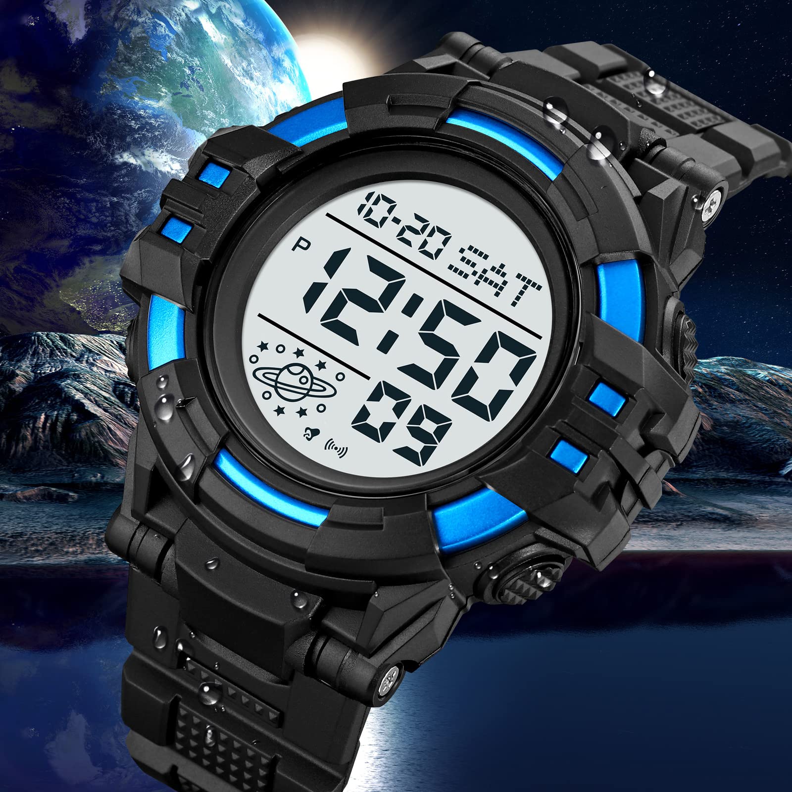 Men's Tactical Digital Sports Watch - Waterproof Military LED for Outdoor & Army Use