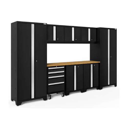 NEWAGE Bold Series 9-Piece Garage Storage Cabinet Set - 2 Base Cabinets, Tool Cabinet, Wall Cabinets & 30
