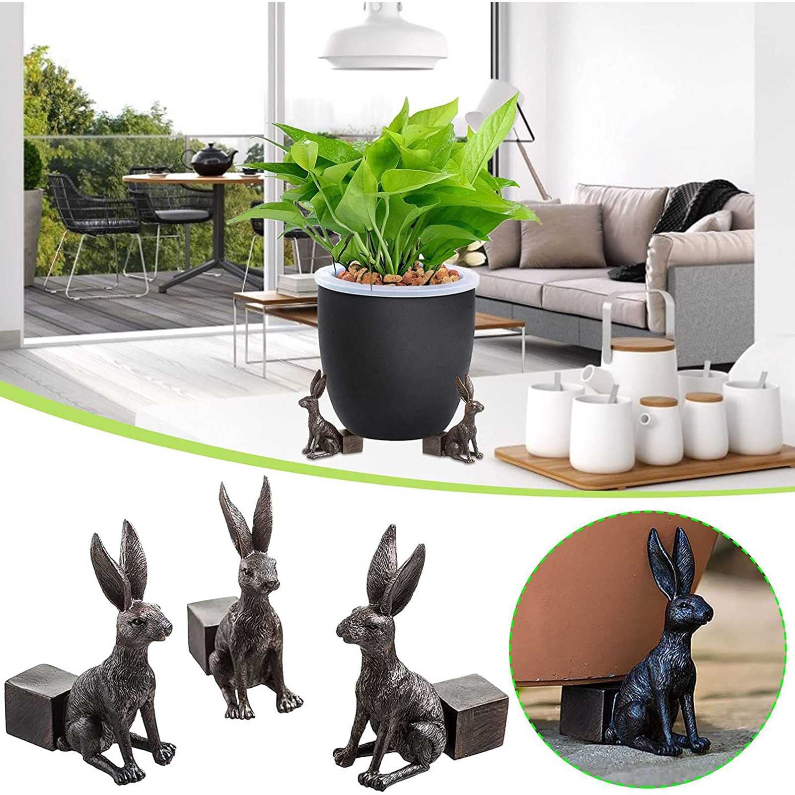 Xiaoki Decorative Resin Plant Risers - 3pc Cute Animal Shaped Flower Pot Feet for Indoor/Outdoor Use | Improves Airflow & Drainage | Perfect for Home Decor, Garden Decor, and Unique Gift Ideas