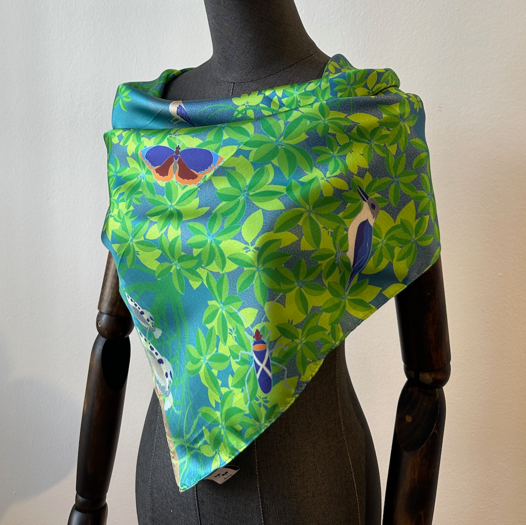 Elegant Sunset at the Wetland Silk Scarf - Premium Fashion Accessory for Women, Evening Parties & Special Occasions