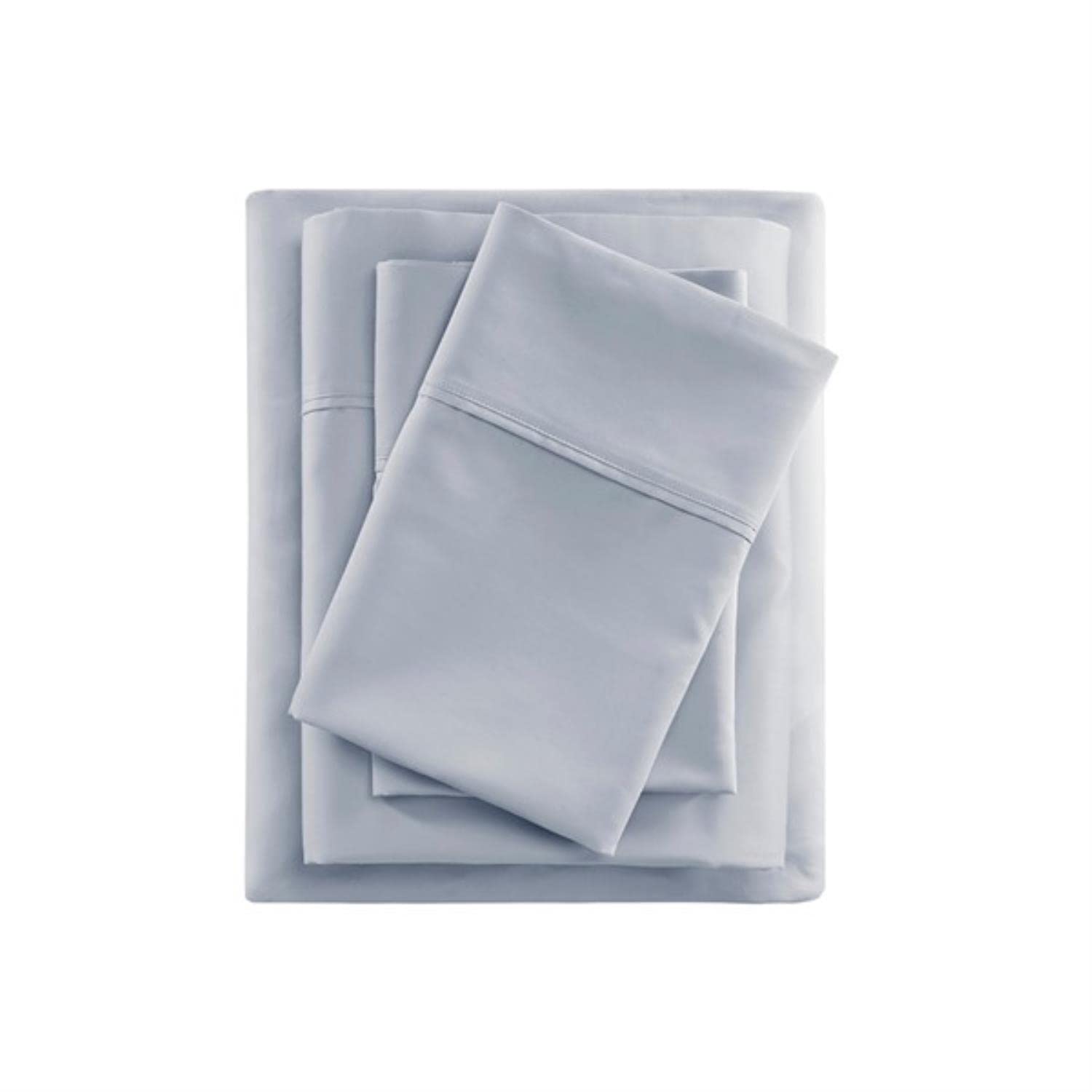 Beautyrest BR 600 Thread Count Cooling Cotton Blend Sheet Set - 16 Inch Deep Pocket All Season Soft Bedding - King Size Blue 4 Piece (BR20-1004) - Perfect for Hot Sleepers & Luxury Bedroom Decor