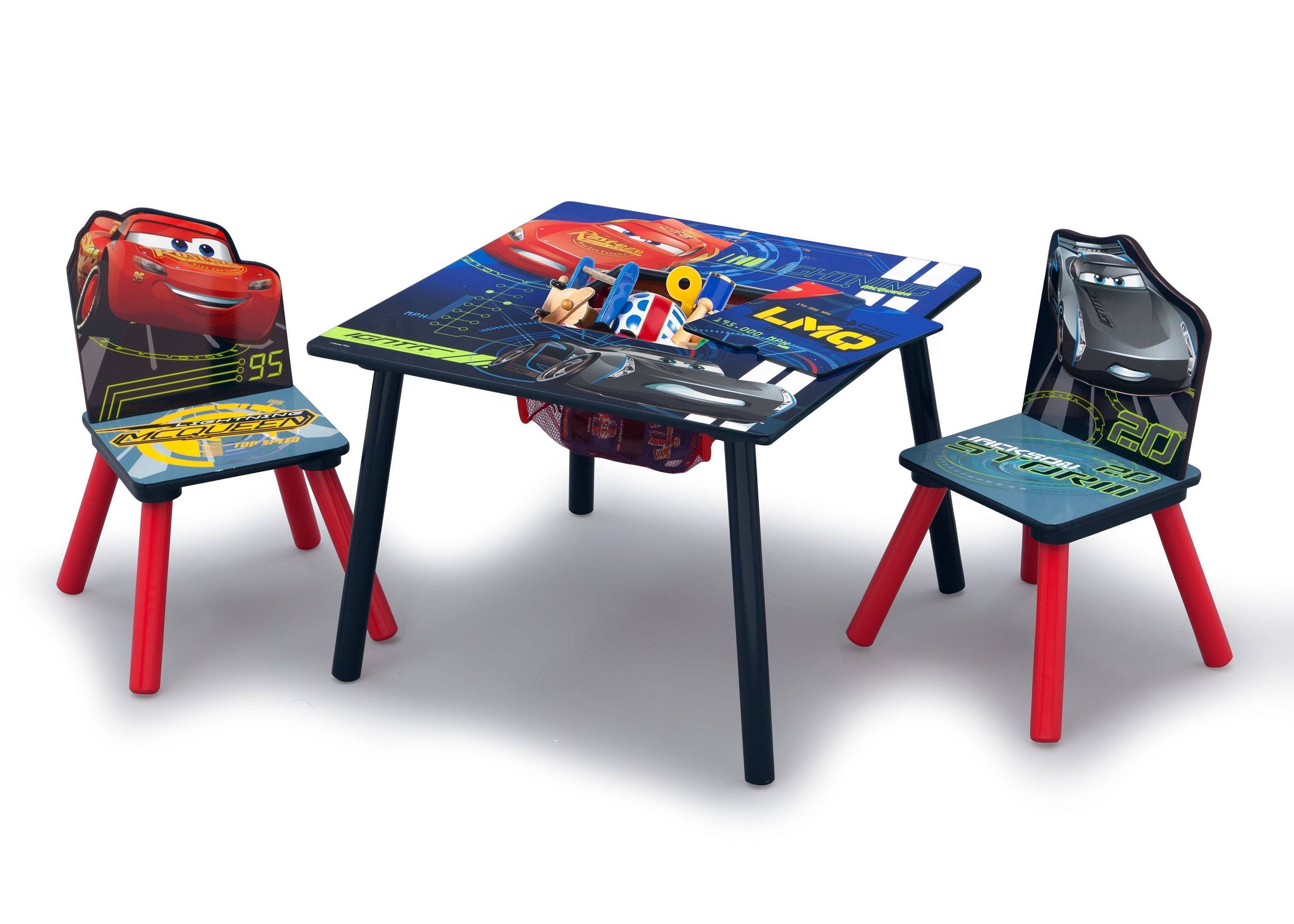 Kids Cars Table and Chair Set with Storage - Fun and Functional Playroom Furniture for Toddlers - Perfect for Playtime, Snacks, and Learning Activities