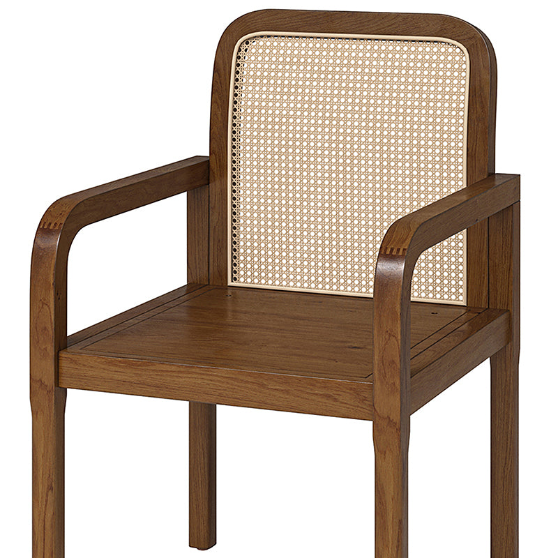Kevin Rattan Dining Chairs - Mid Century Modern Accent Chairs with Elegant Woven Backrest | Perfect for Dining Rooms, Living Spaces & Boho Home Decor