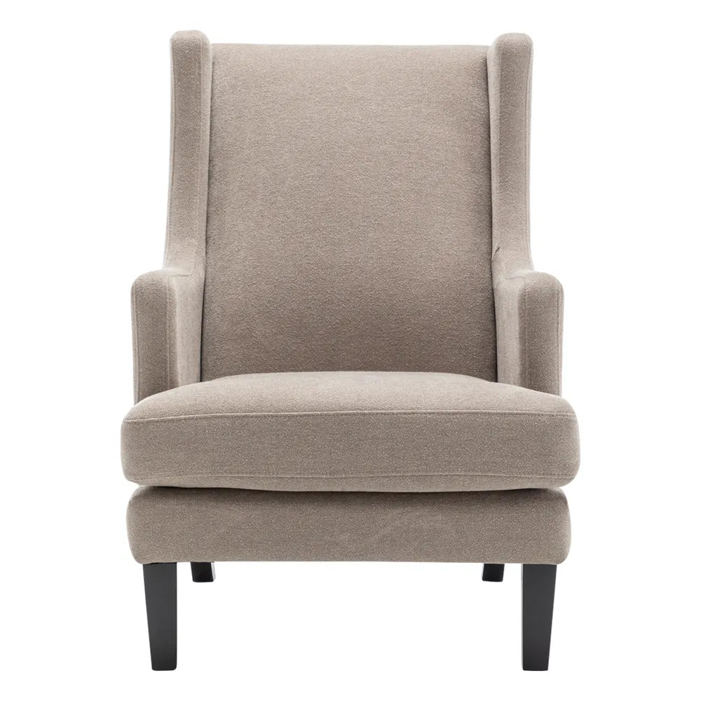 Gable Occasional Chair - Beige Chenille Upholstered Accent Chair for Living Room, Bedroom & Office - Comfortable Modern Lounge Seating for Reading Nook or Conversation Area