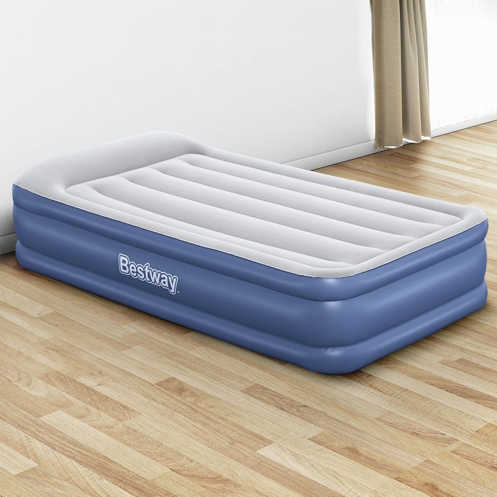 Bestway Single Size Air Mattress - Portable & Comfortable Inflatable Bed for Camping, Travel & Guest Use