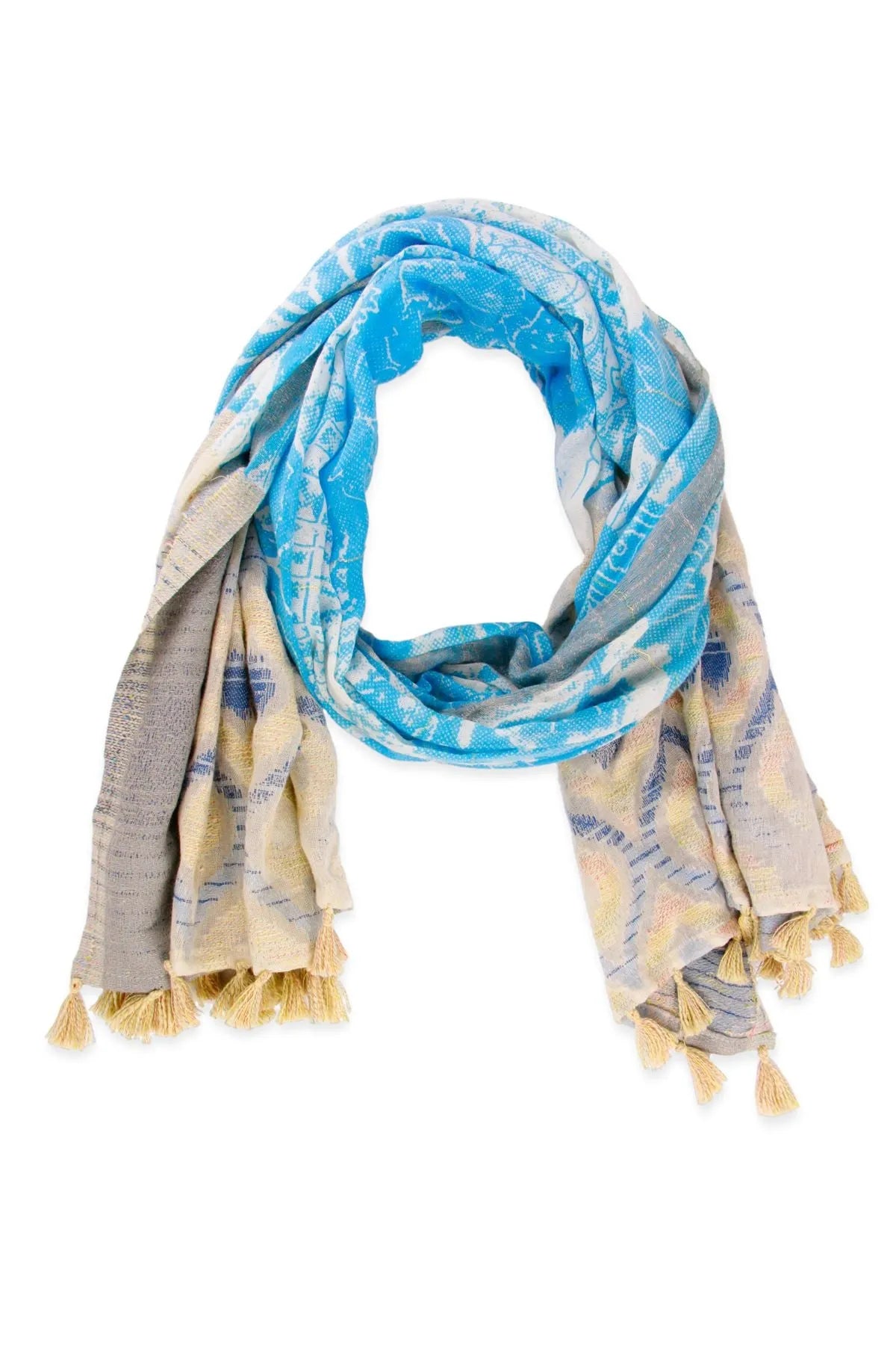 Stylish Misty Mixed Bordered Scarf - Soft Winter Fashion Accessory for Women - Perfect for Cold Weather, Office Wear & Holiday Outfits