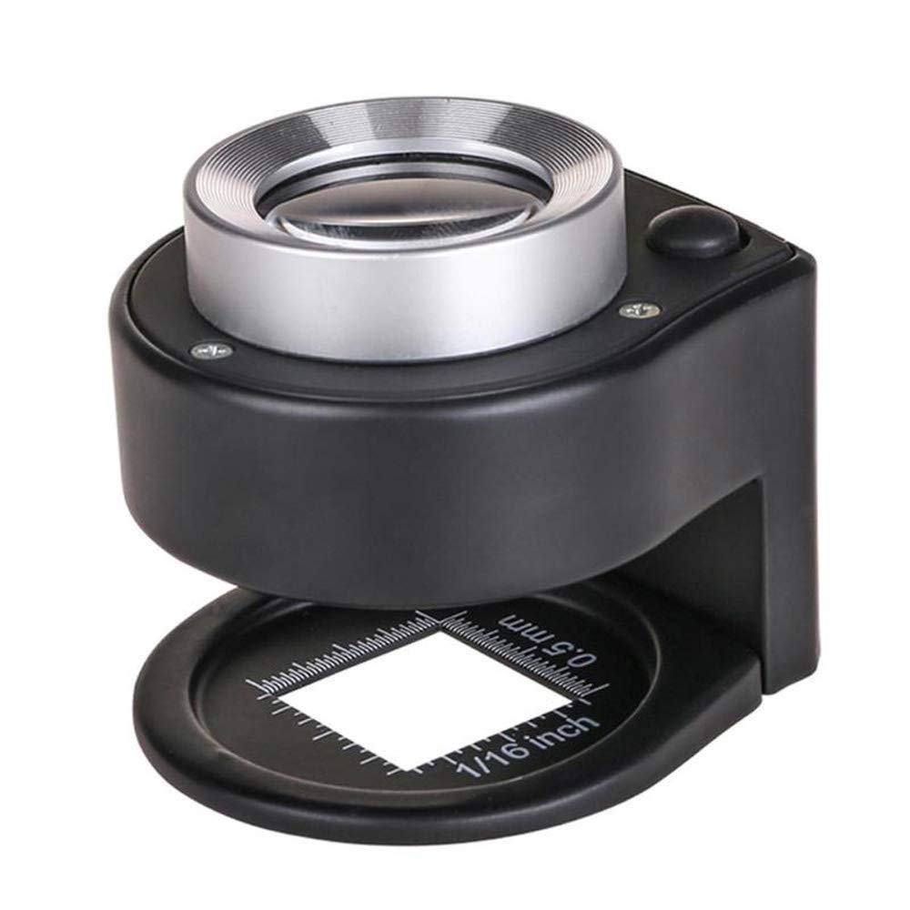 30X Magnifying Glass with LED Light - Full Metal Folding Magnifier Lens for Jewelry, Coins, Stamps & Reading | Portable Loupe for Thread Counting, Fabric Inspection & Hobbyists
