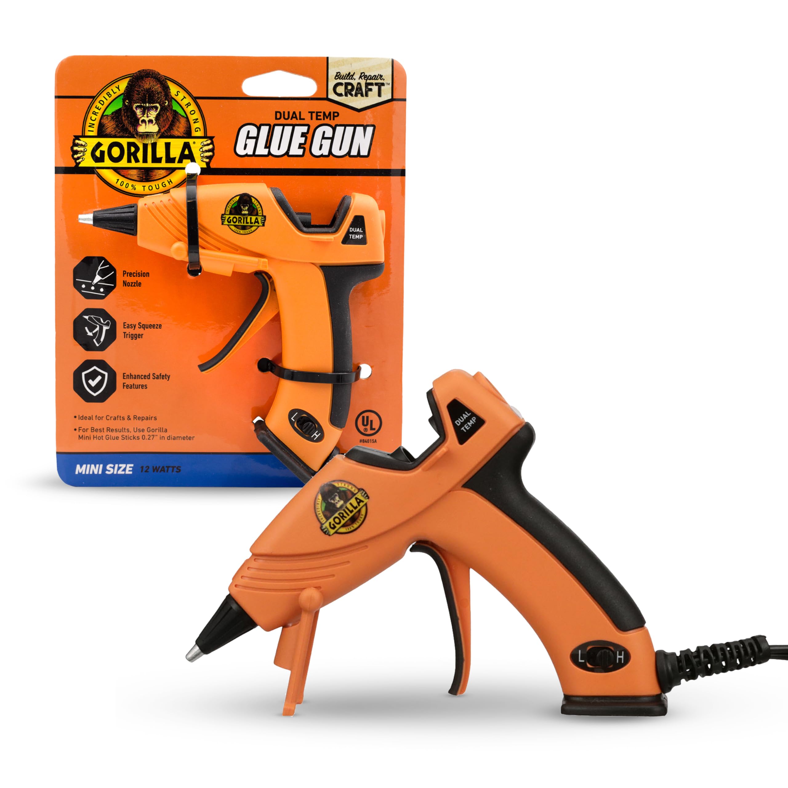 Dual Temperature Mini Hot Glue Gun with Precision Nozzle & Safety Features - Perfect for DIY Crafts, Home Repairs, School Projects, and Creative Hobbies (Pack of 1)
