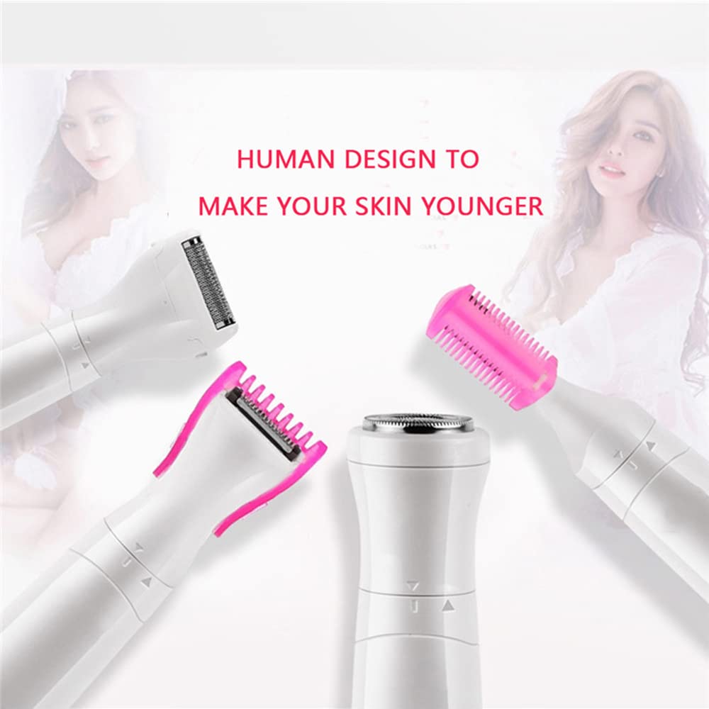 4-in-1 Rechargeable Women's Electric Shaver & Epilator - Painless Hair Removal for Face, Eyebrow, Bikini & Body | Smooth Skin at Home & Travel