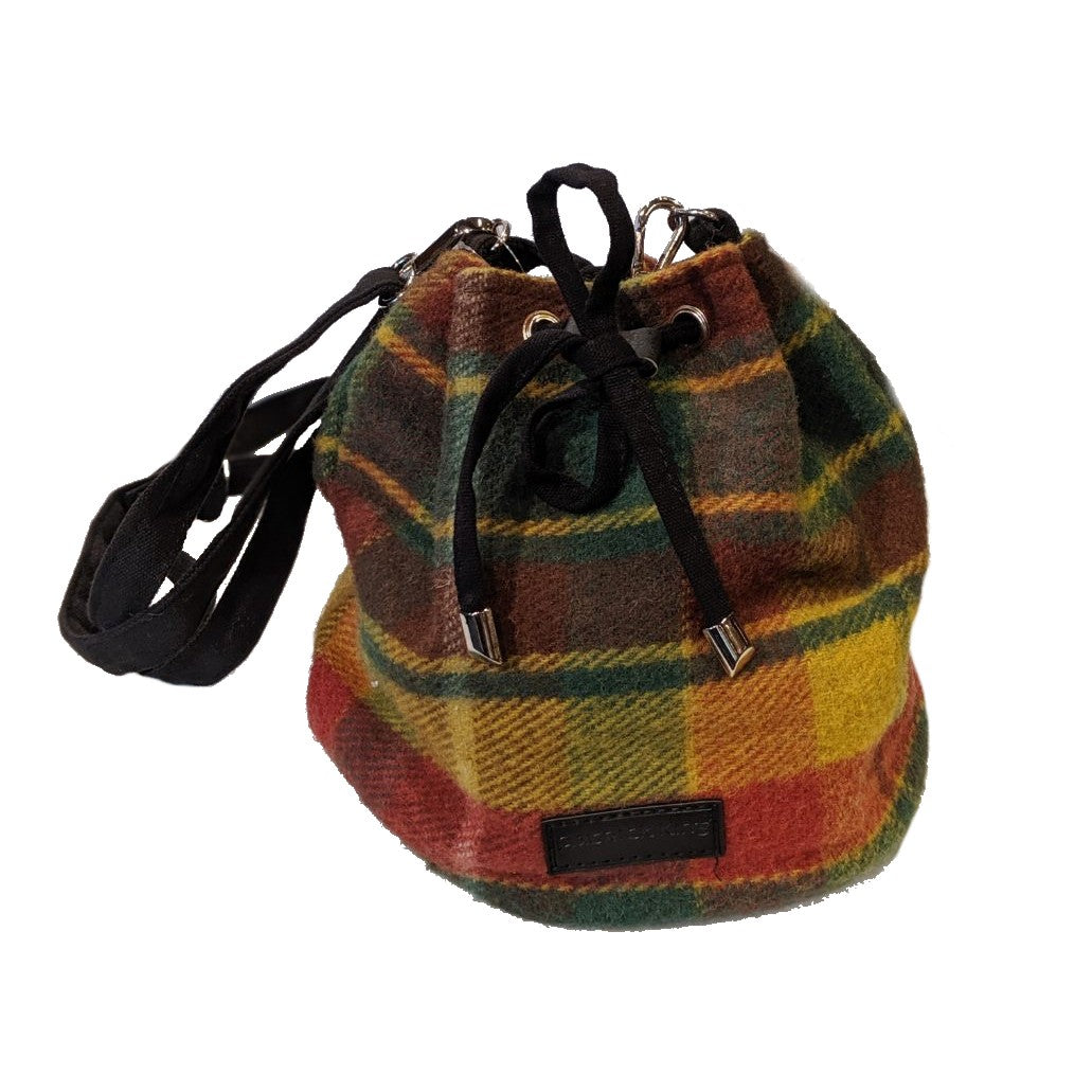 Stylish Tartan Drawstring Bucket Bag for Women - Trendy Crossbody Purse for Casual Outings, Travel & Everyday Use