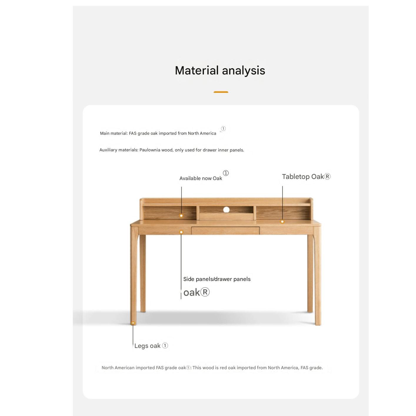 Premium Solid Oak Wood Office Desk - Modern Nordic Style Writing Table for Home & Workspace - Perfect for Remote Work, Study & Office Decor