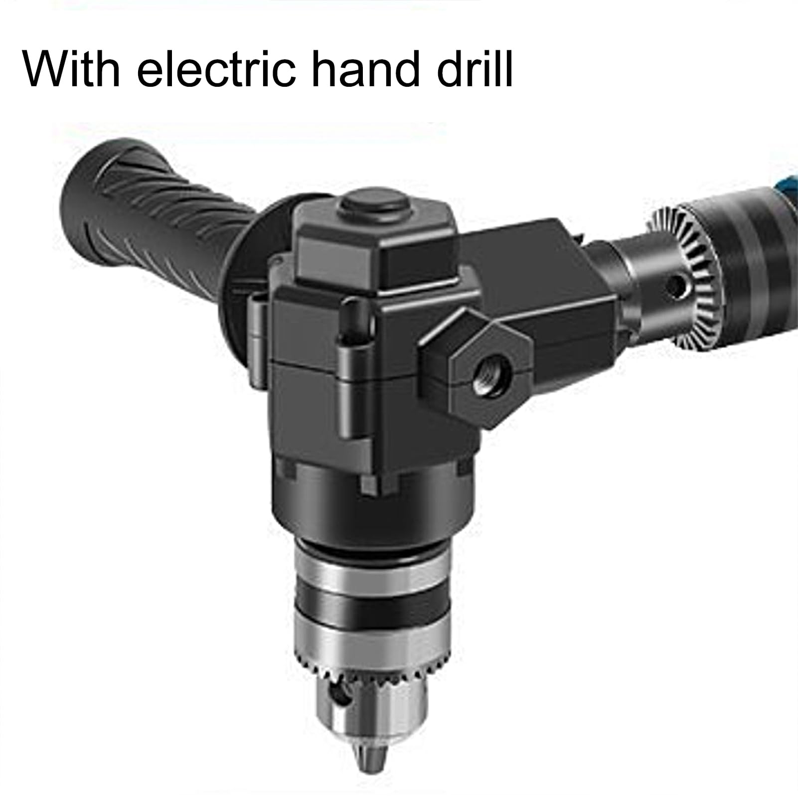 90 Degree Right Angle Drill Adapter - High Torque 360° Rotation Metal Bend Extension Chuck for Electric Drills - Perfect for Tight Spaces & DIY Home Projects