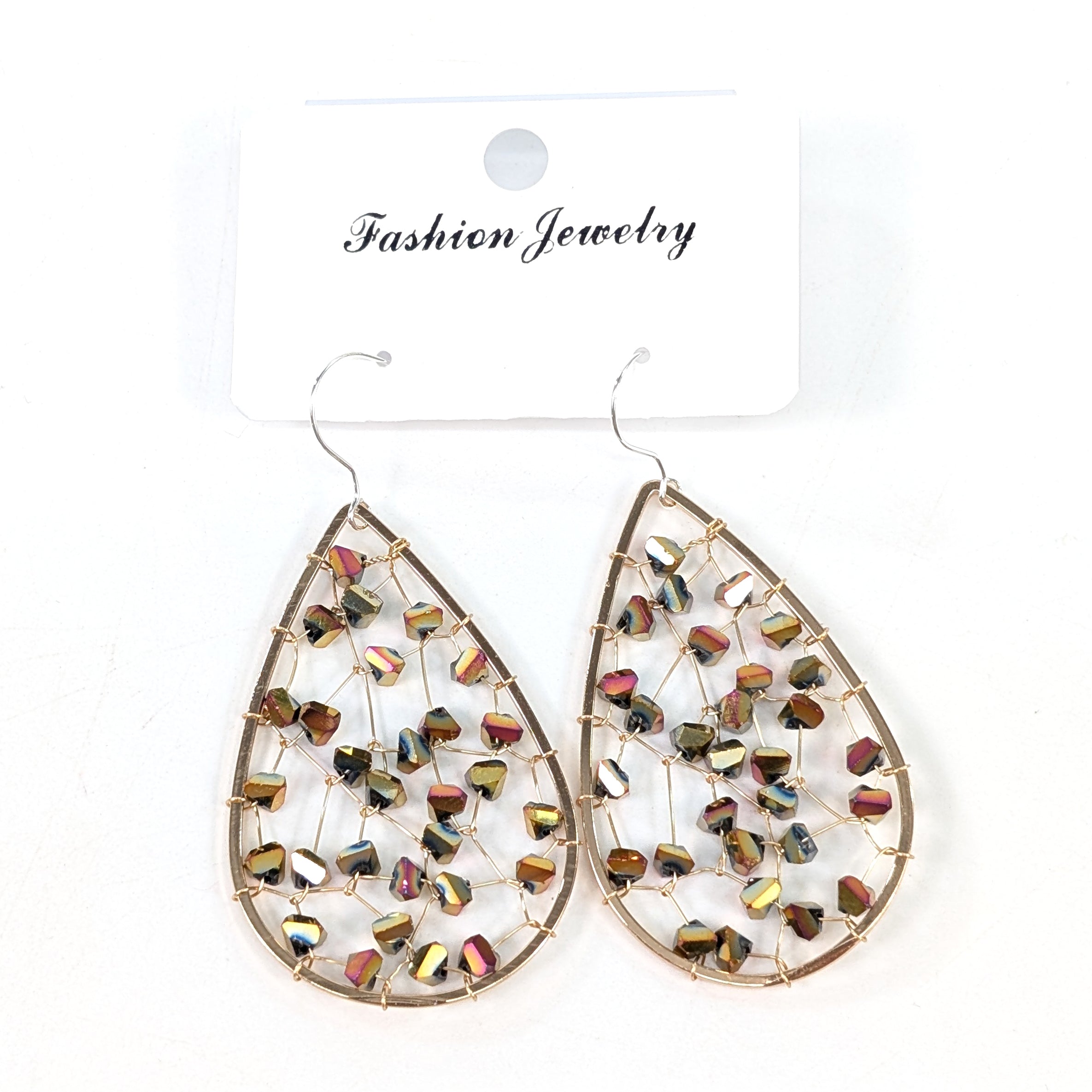 Elegant Gold Teardrop Crystal Earrings for Women - Perfect for Weddings, Parties & Evening Events