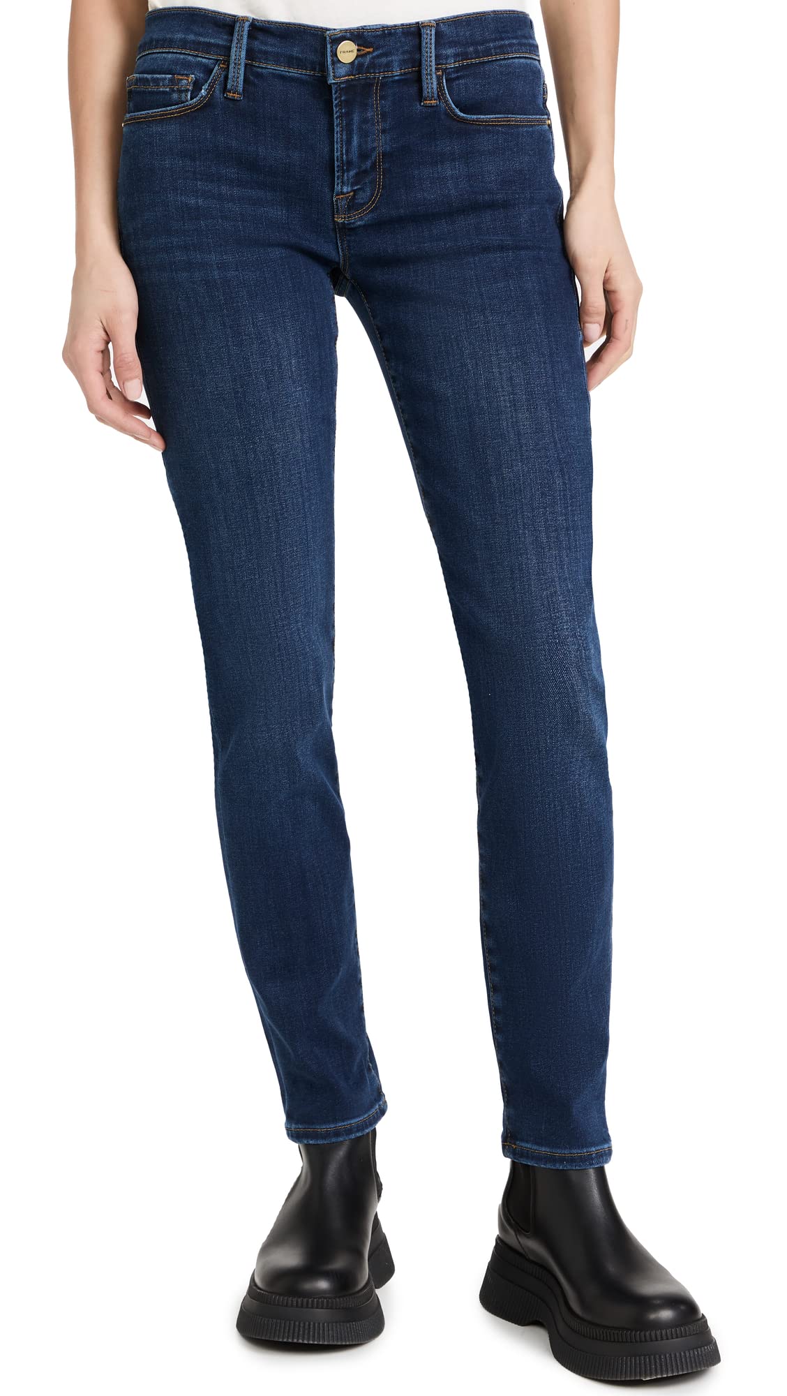 FRAME Women's Le Garcon Jeans - High Waist Straight Leg Denim Pants for Casual Wear & Everyday Style