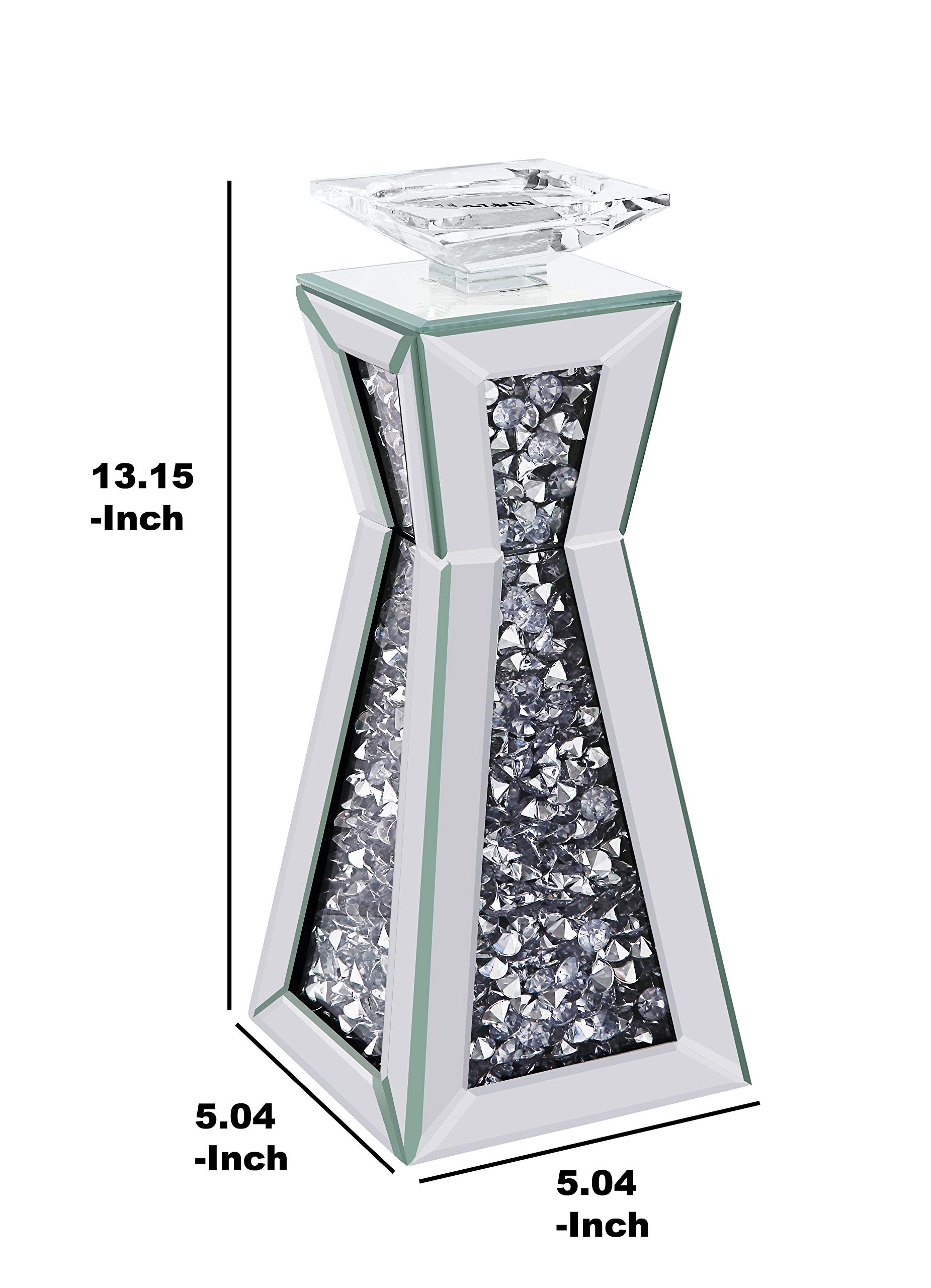 Benjara Large Hourglass-Shaped Clear Wood Candle Holders - Set of 2 for Dining Table Centerpiece, Wedding Decor & Home Ambiance Lighting
