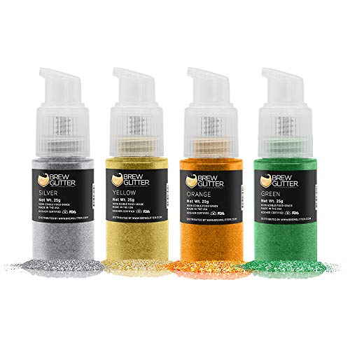 Bakeell Edible Brew Glitter Pump - 4-Piece St. Patrick's Day Combo Pack (25g) | Food-Grade Kosher Certified Edible Powder for Beer, Cocktails & Vegan Drinks | Perfect for Parties, Celebrations & Festive Beverage Decorations