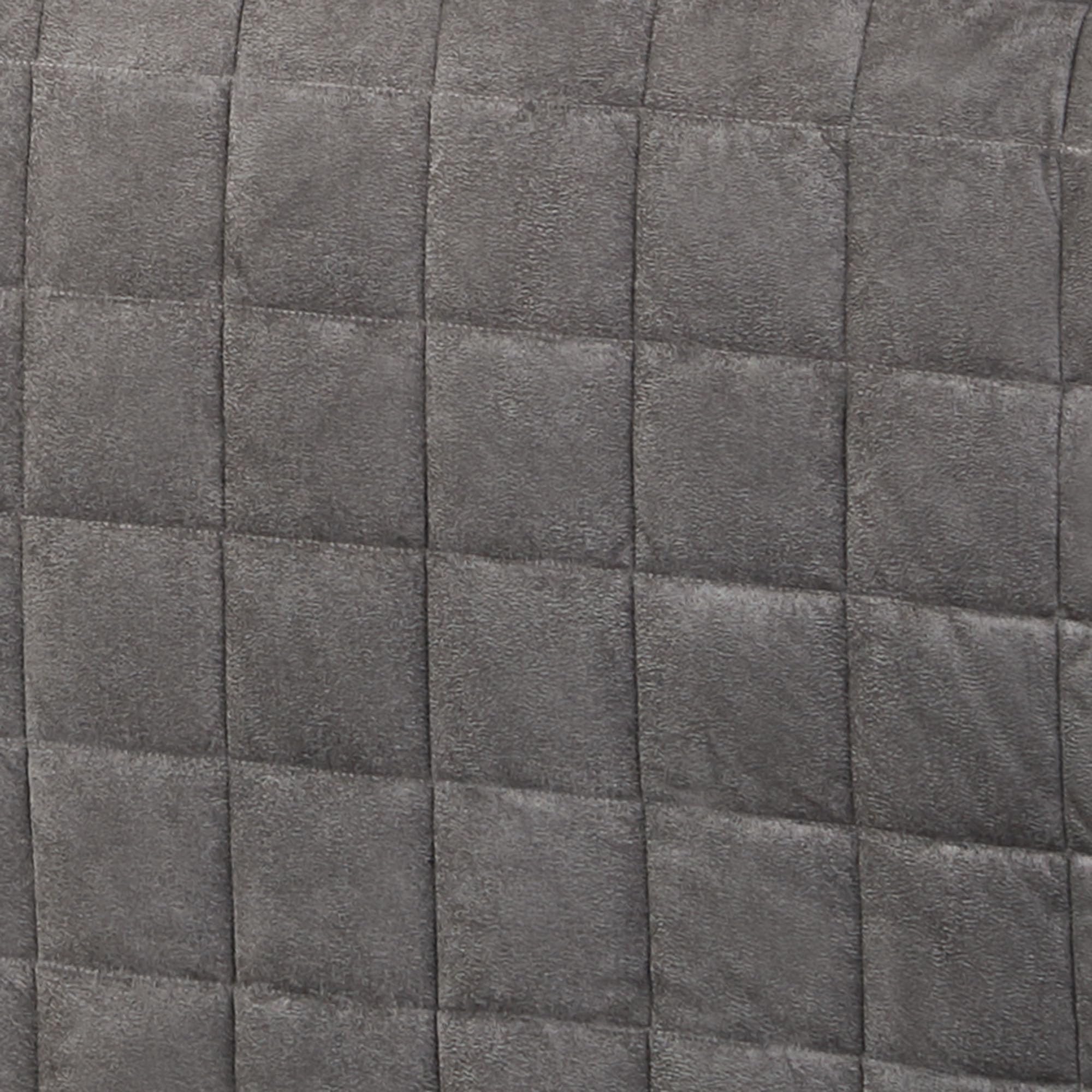 Camden Luxury Bedding Set - Charcoal Gray Faux Suede Box Quilted Design - 5 Piece Hollywood Daybed Set with Extra Long Cover & Bolster Pillows - Perfect for Guest Rooms, Dormitories & Small Space Living