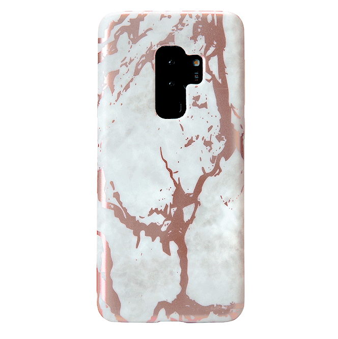 Elegant White Marble with Rose Gold Chrome Samsung Galaxy Phone Case - Perfect for Everyday Protection & Style Enhancement