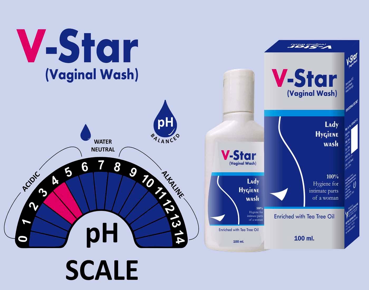 Vstar Natural Intimate Wash for Women - 3 Pack | Gentle Feminine Hygiene Care