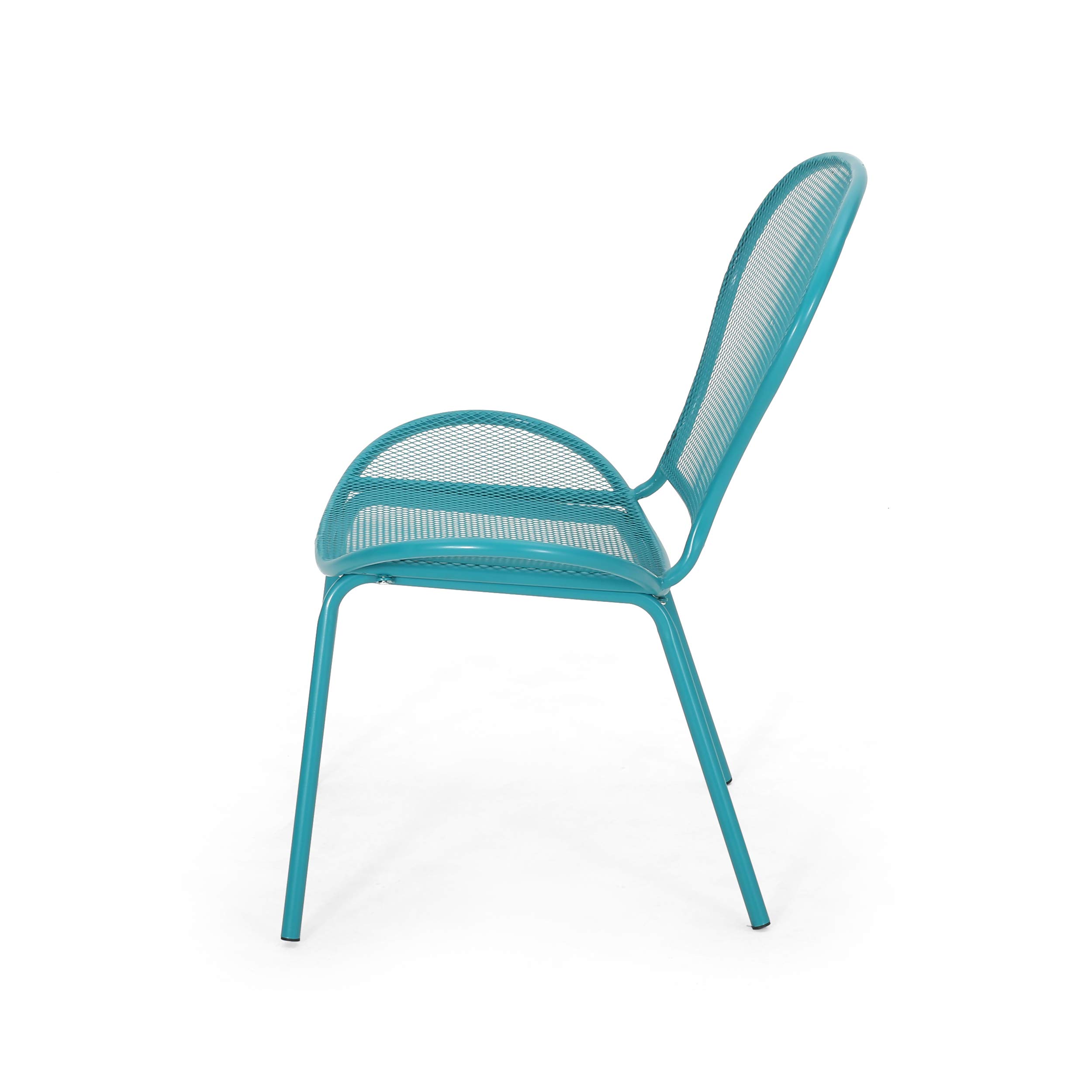 310352 Matte Teal Patio Dining Chairs - Outdoor Furniture Set for Garden, Poolside & Backyard Entertaining | Great Deal Furniture