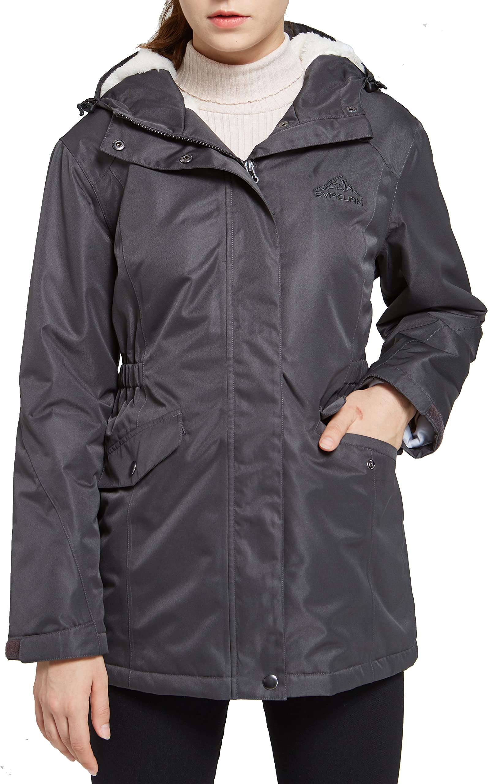 Women's Waterproof Windproof Ski Jacket with Hood - Winter Fleece Parka Raincoat for Hiking, Snowboarding & Outdoor Activities