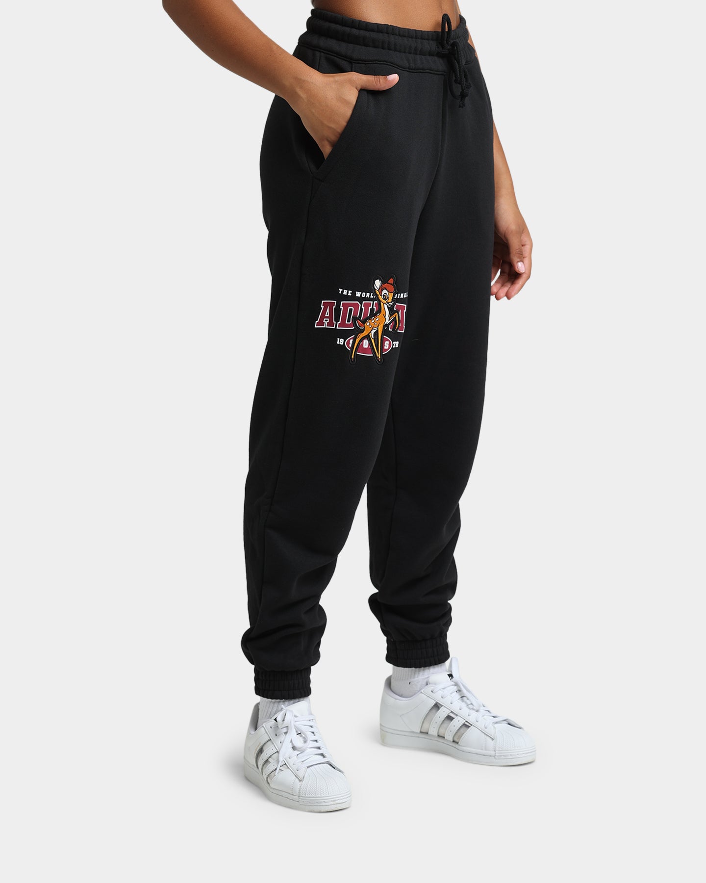 Adidas X Disney Bambi Joggers for Women & Men - Black Athletic Pants for Running, Lounge & Casual Wear