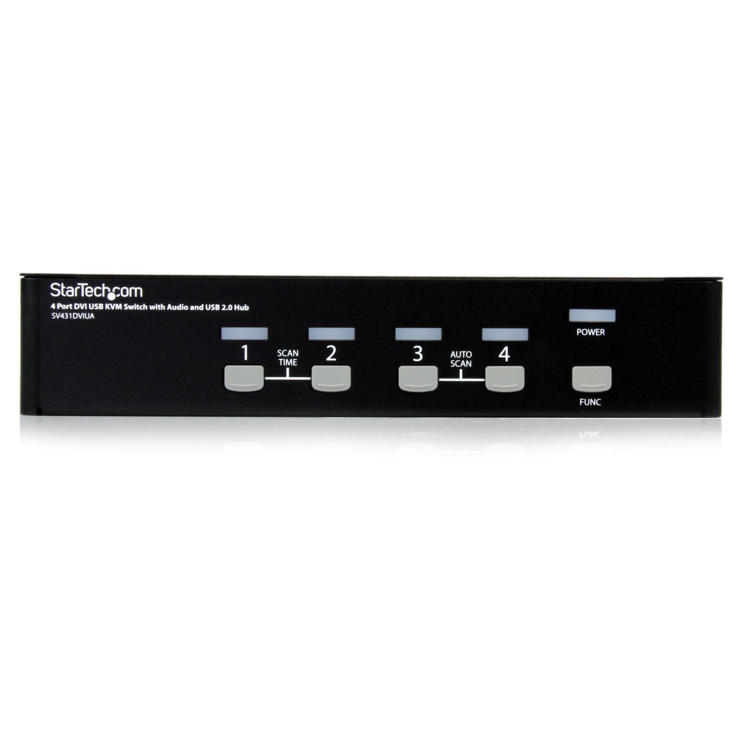 StarTech.com 4-Port DVI KVM Switch with Audio | 1U Rack-Mount for Multiple Computers | TAA Compliant (SV431DVIUA) | Ideal for Data Centers & Office Workstations