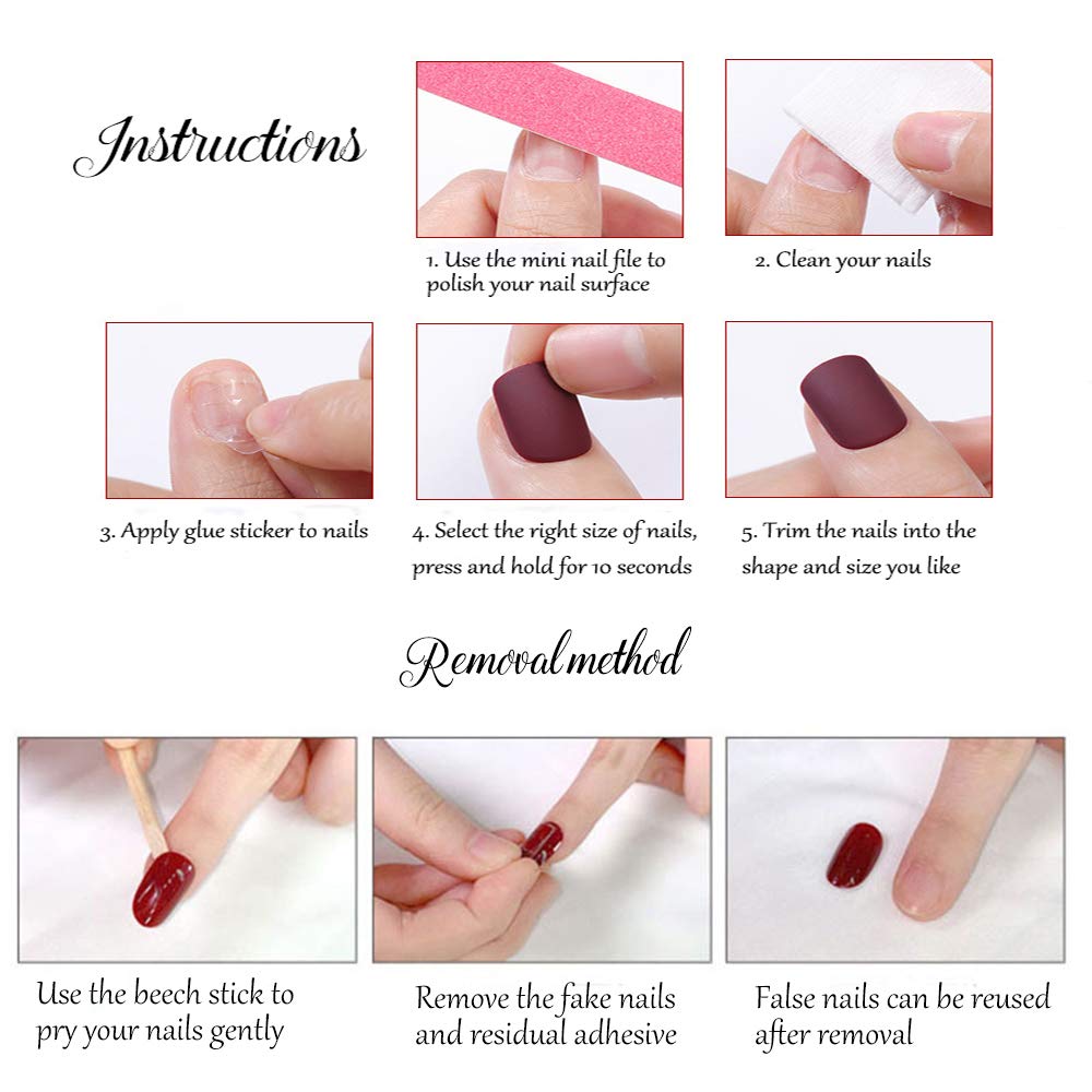 Aimimier 24Pcs Short Square False Nails with Rhinestone White Ombre - Press on Nails with Glue & Stickers - Salon Quality Acrylic Fake Nails for Women & Girls - Perfect for Parties, Weddings & Special Occasions