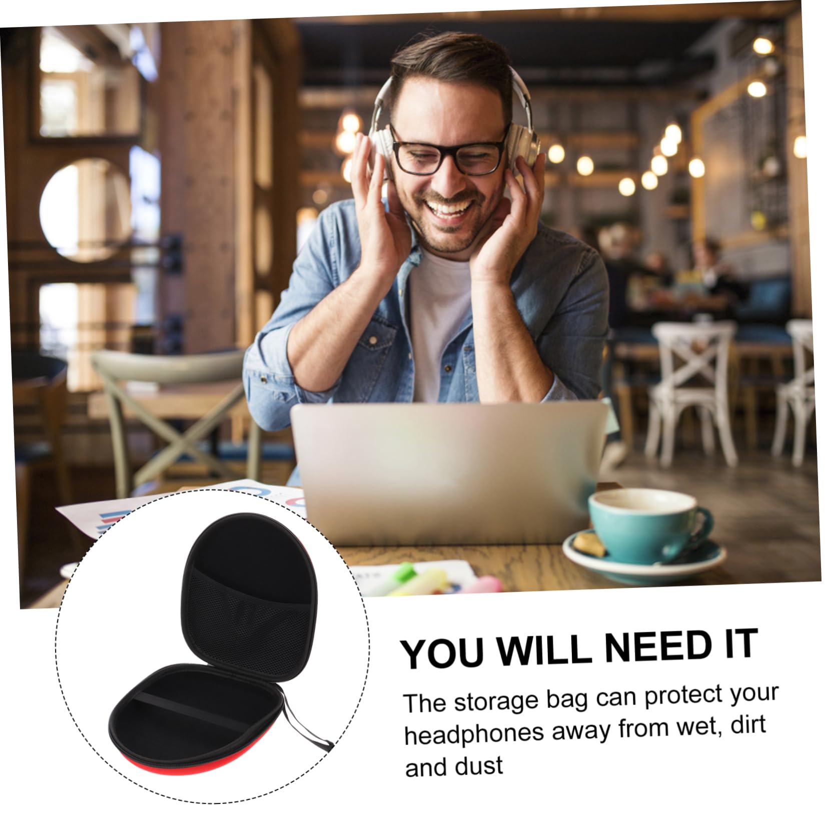 Gadpiparty 2 Pack Headphone Protective Case - Zippered Compact & Portable Headset Carry Pouch for Travel, Gym, Work, and Daily Storage