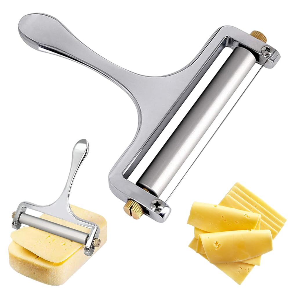 2025 Premium Stainless Steel Cheese Slicer - Handheld Cheese Cutter for Block Cheese, Kitchen Slicing Tool - Perfect for Charcuterie Boards, Wine Pairings & Gourmet Cooking (1PC)