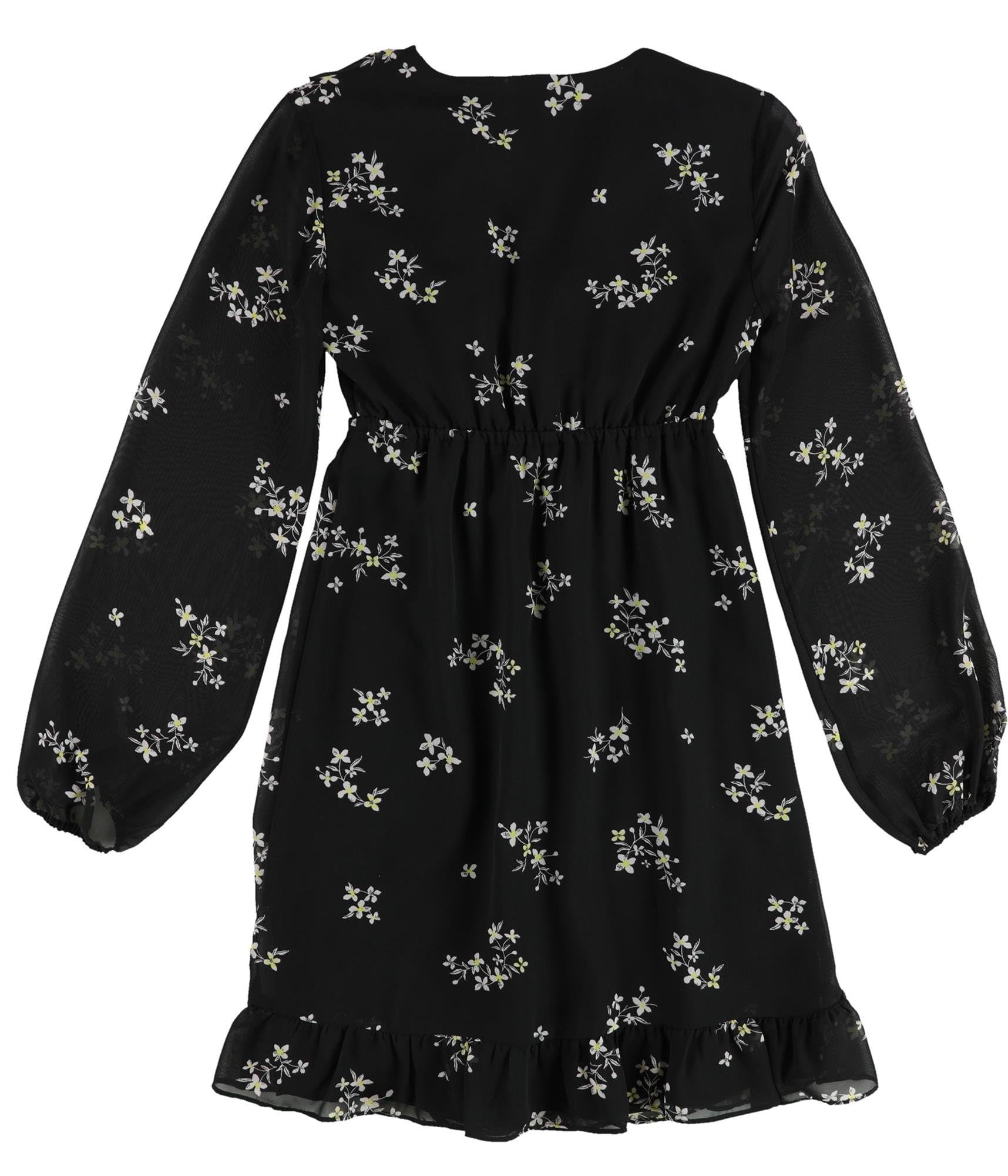 Bar III Women's Ruffled Midi Dress - Black XXS | Flowy Elegant Party Dress for Cocktail, Wedding & Special Occasions