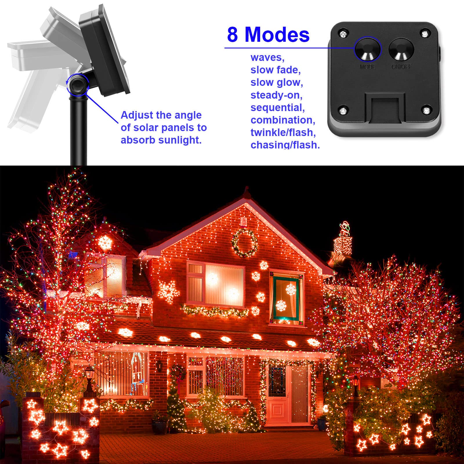 Solar Orange Copper String Lights - 2 Pack 200 LED Waterproof Fairy Lights with 8 Modes for Fall, Thanksgiving & Halloween Decor | Perfect for Porch, Garden, Patio, Fence, Balcony & Outdoor Party Lighting