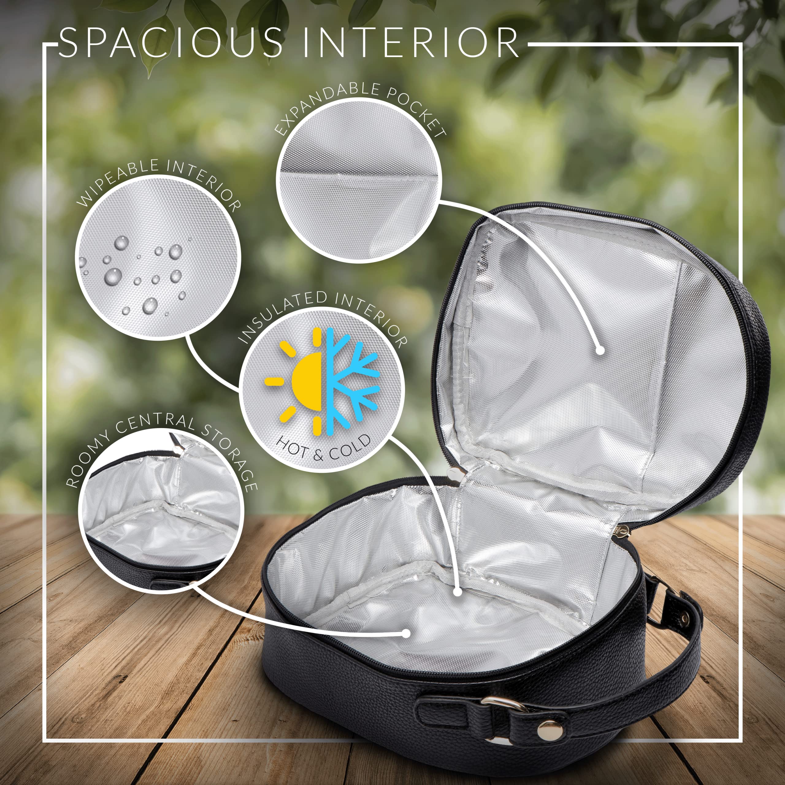Luli Bebe Monaco Mini Insulated Lunch Bag for Women - Stylish Thermal Food Carrier with Adjustable Shoulder Strap, Perfect for Baby Food, Office Lunch & Picnic Snacks (Stone Grey) | Ideal for Work, School & Outdoor Activities