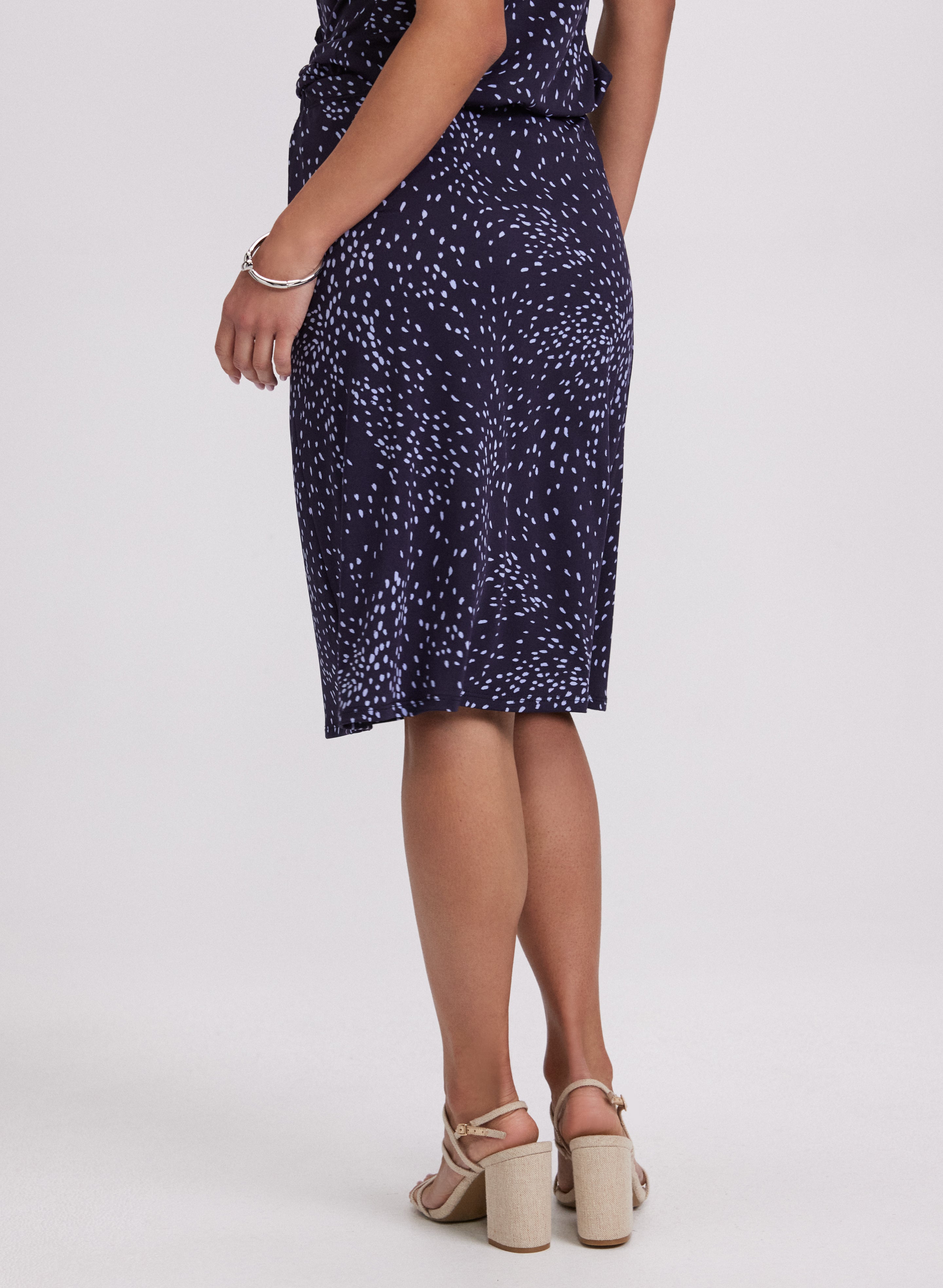 Dot Print Skirt for Women - Navy Blue Petite Size - Style 9010334 2032 410 - Perfect for Office Wear & Summer Outfits