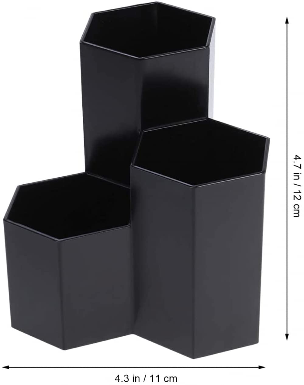 Makeup Brush Holder & Pen Cup Organizer - Black Desk Storage Box for Cosmetics, Office Stationery, and Art Supplies | Perfect for Vanity, Office, and Craft Room Organization