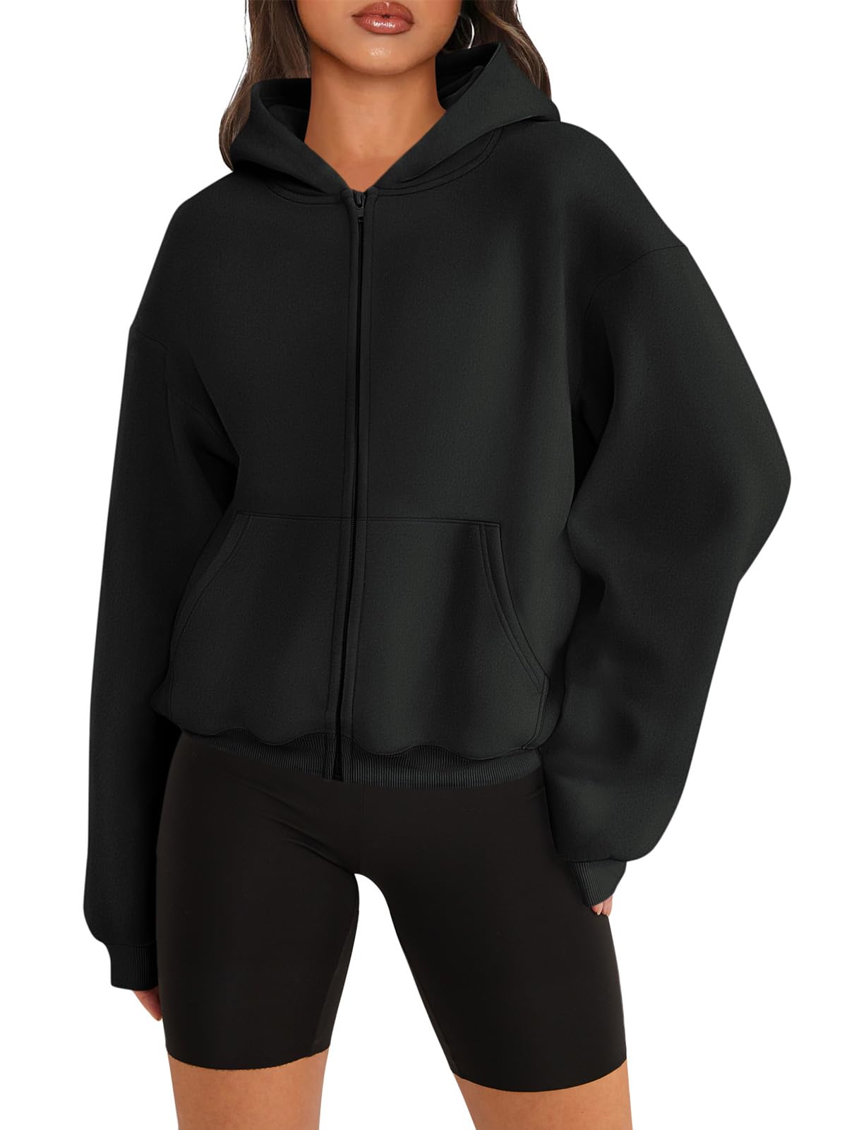 Women's Fleece Zip Up Hoodie - Long Sleeve Warm Sweatshirt with Hood for Fall & Winter 2024 | Cozy Casual Outerwear for Running, Hiking & Everyday Wear