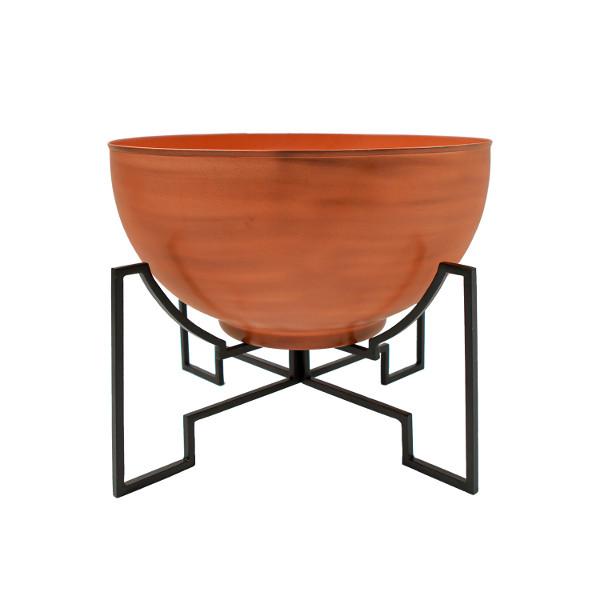 Jane Planters with Steel Patina Bowls - Modern Indoor/Outdoor Flower Pots for Home, Office & Garden Decor | Perfect for Succulents, Herbs & Small Plants