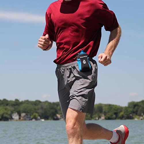 **Solo Sleeve - Hands-Free Hydration Bottle Holder for Waistband or Running Belt, Adjustable & Lightweight (Rose) - Perfect for Running, Hiking, Gym & Outdoor Activities**