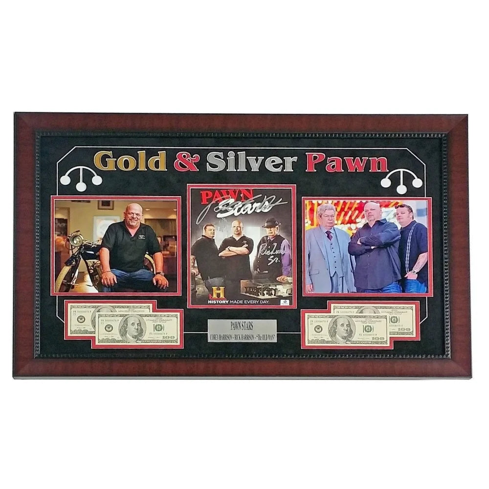 Authentic Pawn Stars Rick Harrison & Corey Harrison Signed 8x10 Photo with COA - Collectible Memorabilia for Fans, Perfect for Display in Home, Office or Man Cave