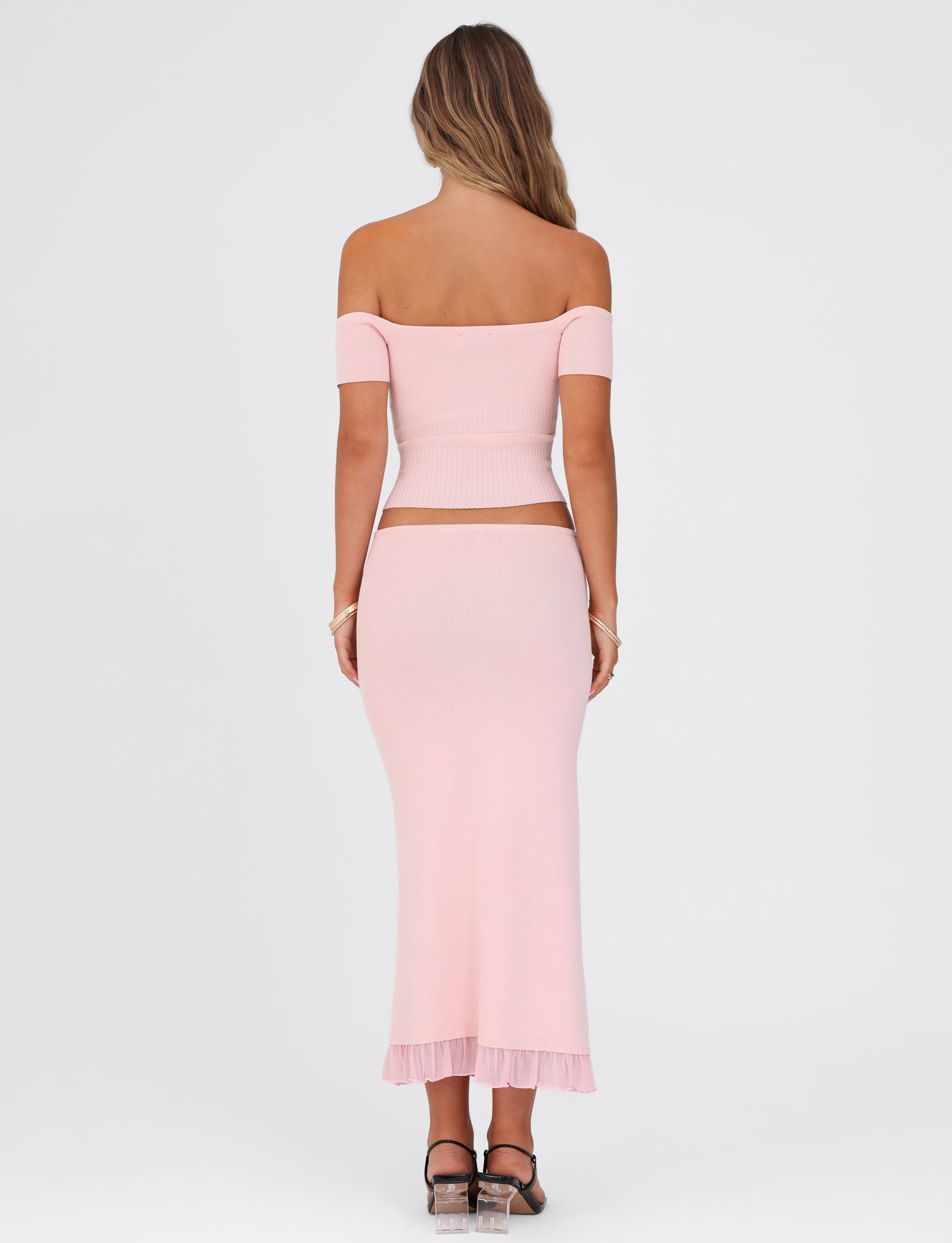 LILYANNA SKIRT in Baby Pink - Women's Flowy Midi Skirt for Casual Wear, Summer Outfits & Boho Style Fashion