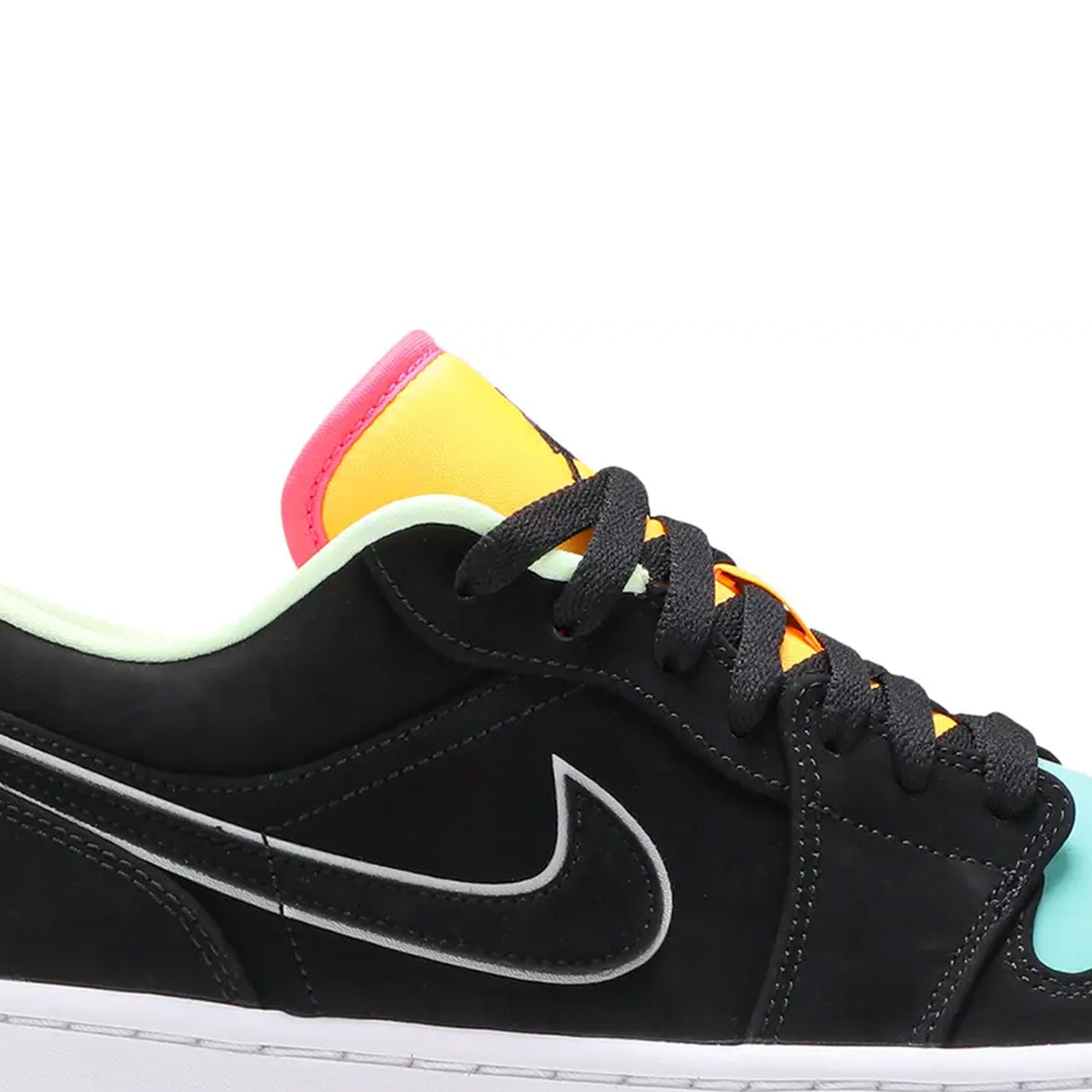Air Jordan 1 Low Sneakers 'Black Aurora Green Laser Orange' - Men's Basketball Shoes for Casual Wear & Street Style (2020 Release) - Perfect for Urban Fashion & Sneaker Collectors