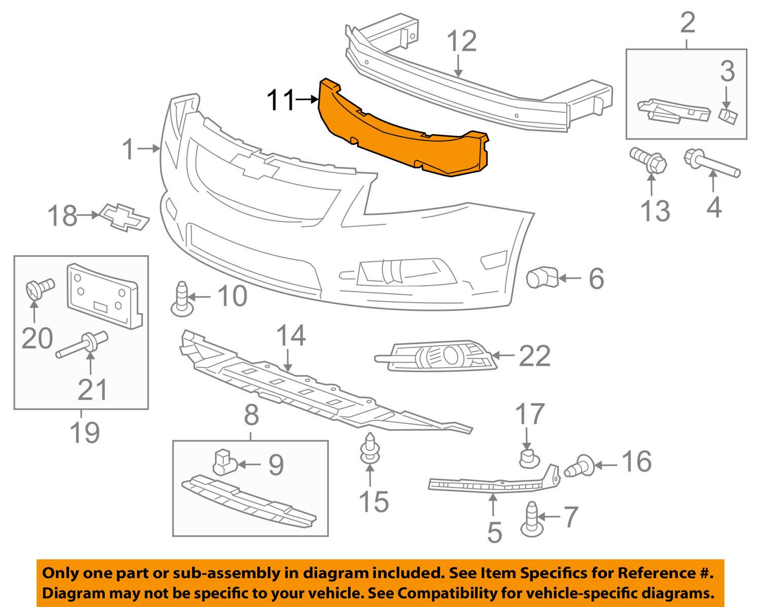 Genuine GM 95963009 Front Bumper Energy Absorber - Impact Protection for Chevrolet, GMC & Cadillac Vehicles | Perfect for Collision Repair & Safety Enhancement