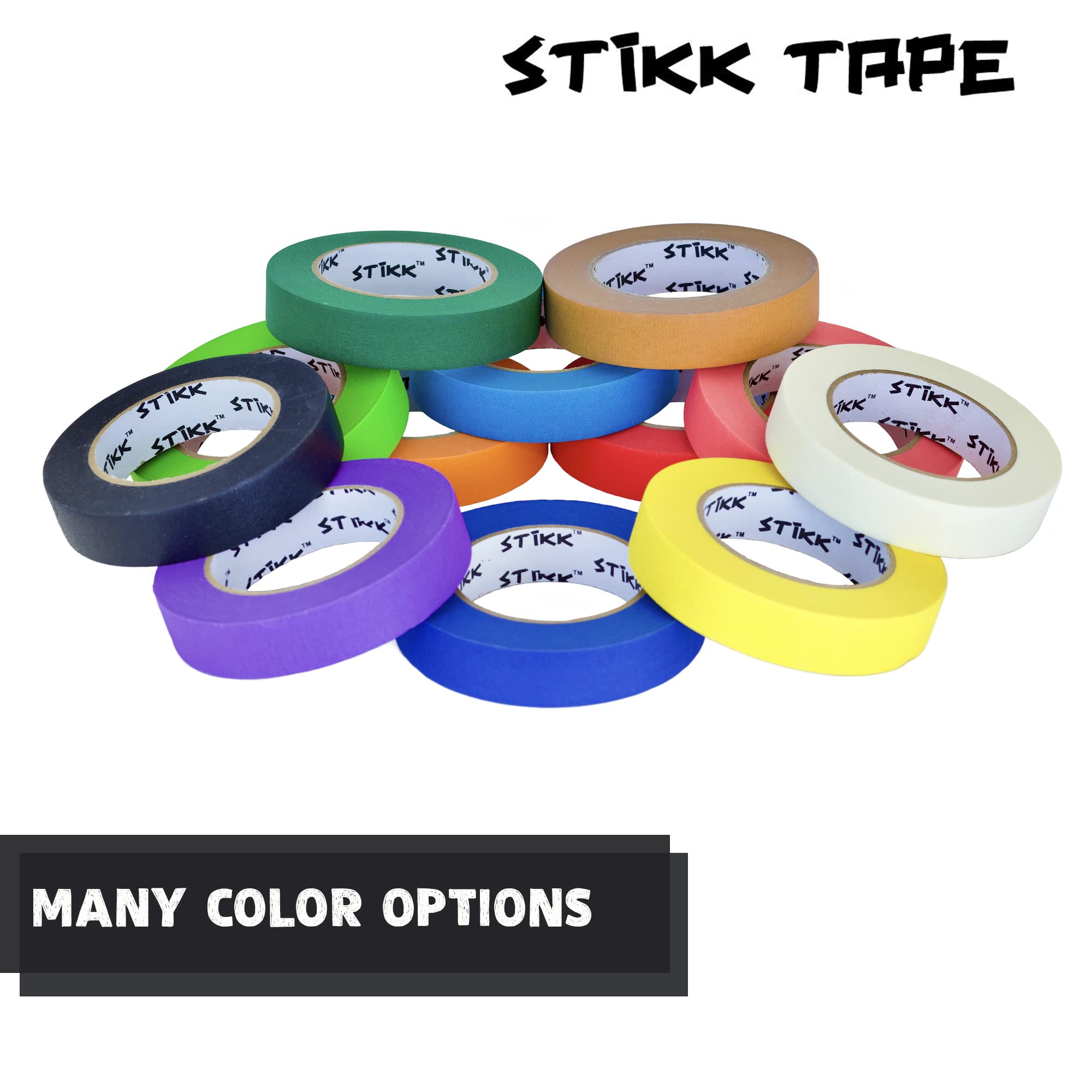 STIKK Professional Painter's Tape 3-Pack - 1 Inch x 60 Yards Black Masking Tape for Painting, Edges & Trim - Residue-Free DIY Paint Projects Tape - Perfect for Walls, Ceilings, Furniture & Home Renovations