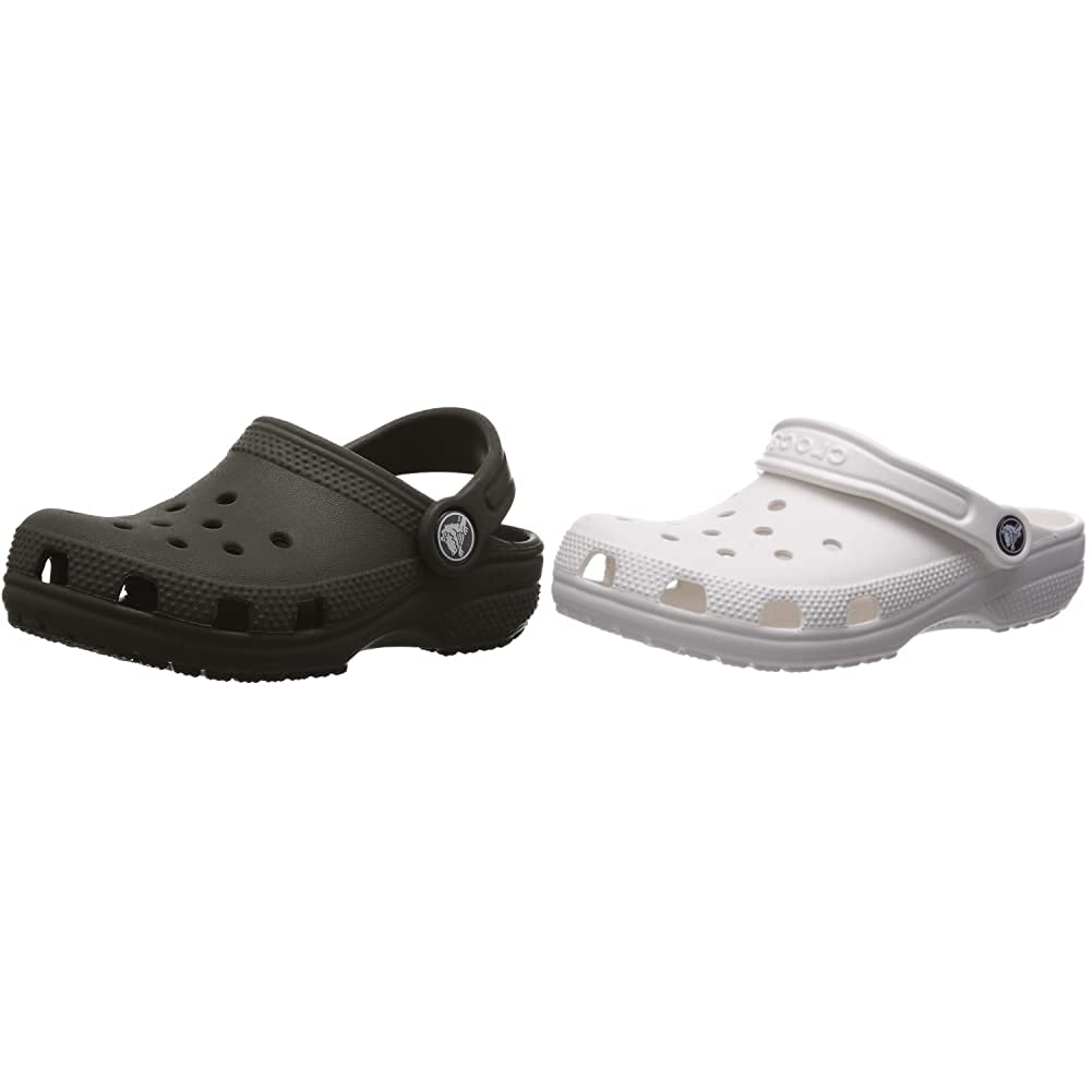 Crocs Kids' Classic Clog 2-Pack Bundle - Comfortable & Lightweight Water Shoes for Boys & Girls - Perfect for Beach, Pool & Outdoor Play