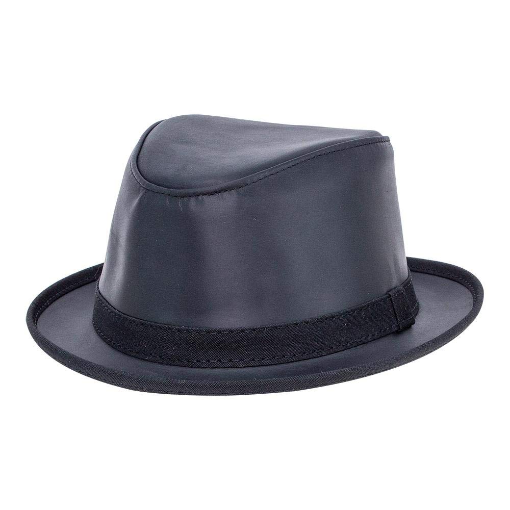 American Hat Makers Soho Leather Fedora Hat for Men & Women - Vintage Style Dress Hat for Outdoor, Travel & Fashion Events