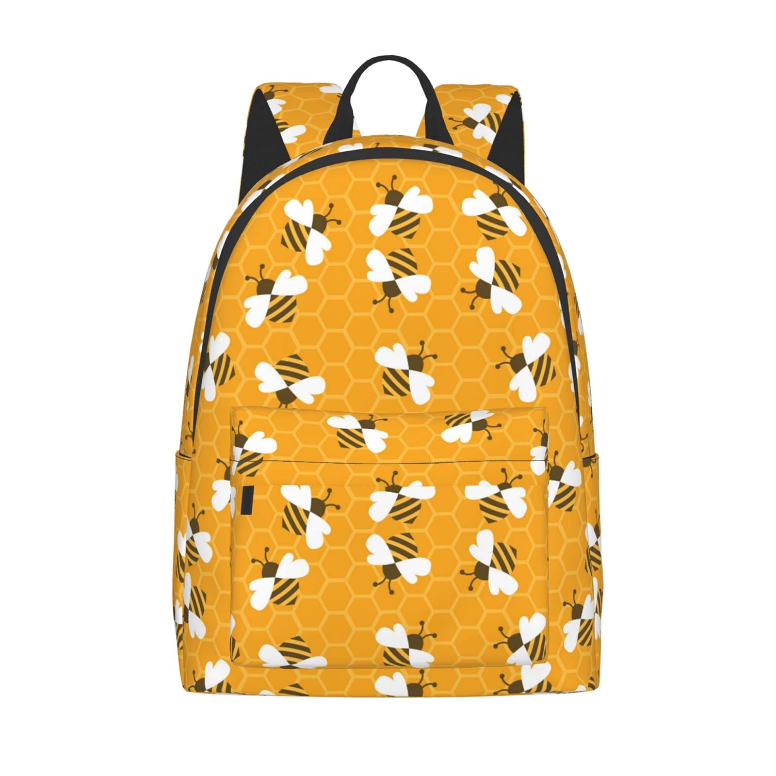 16 Inch Honeycomb Bee Print Laptop Backpack - Waterproof School Bookbag, Travel Daypack & Shoulder Bag for Men & Women - Perfect for College, Work, Hiking & Daily Commute